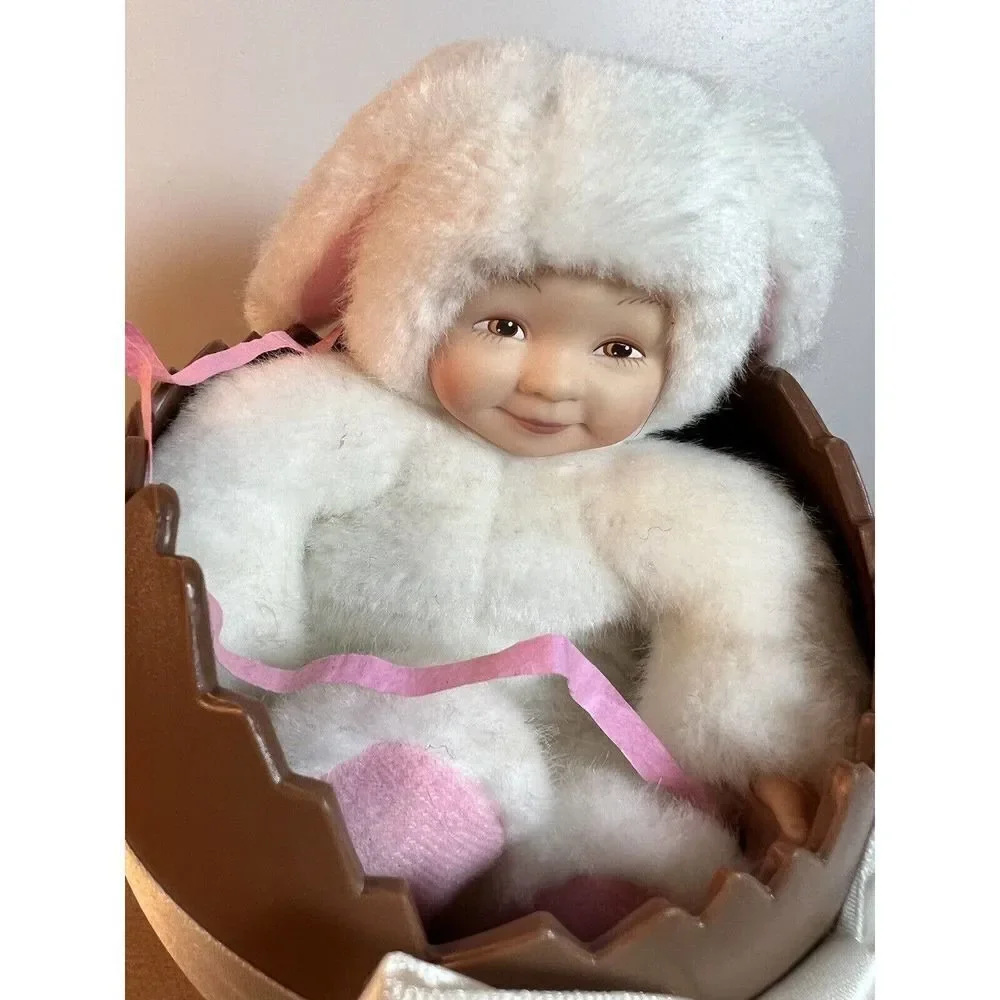 Vintage 1997 Anne Geddes Baby Bunny In Easter Egg